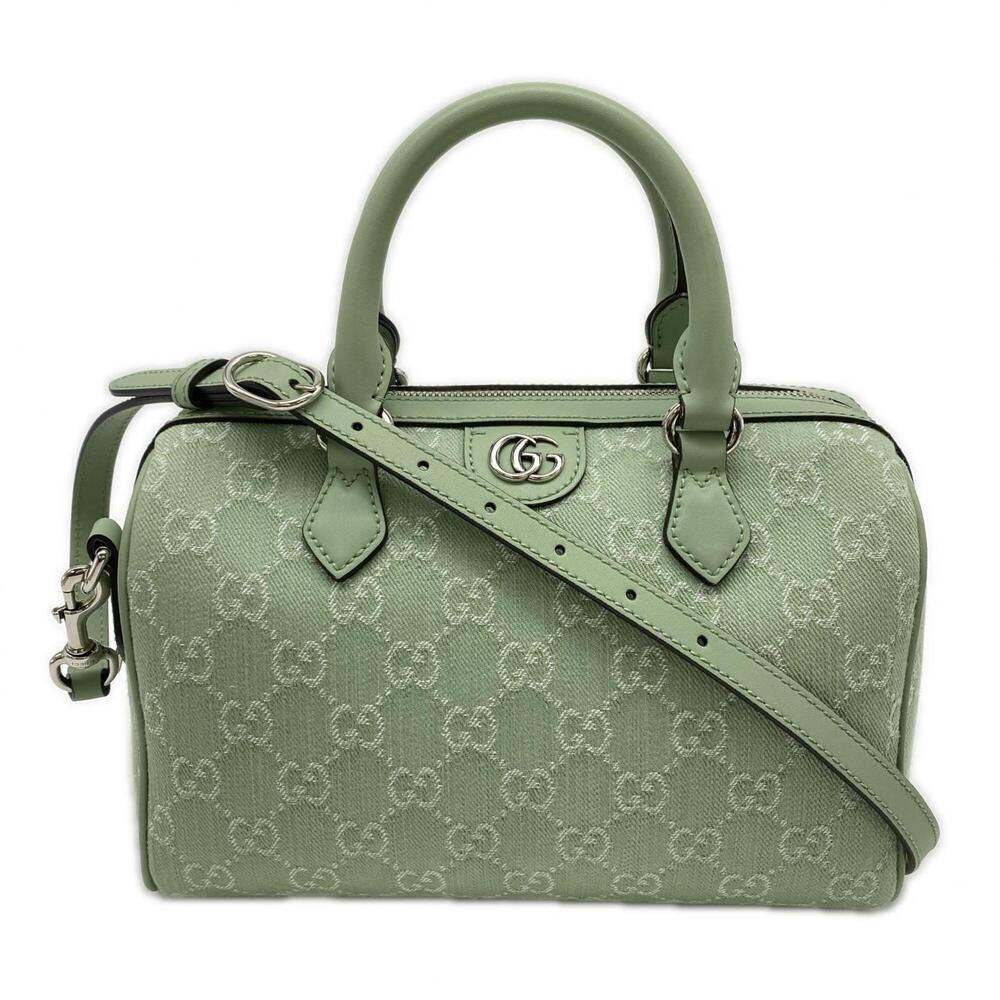 GUCCI Ophidia GG Canvas Small Boston Bag 772061 Handbag Green Women's
